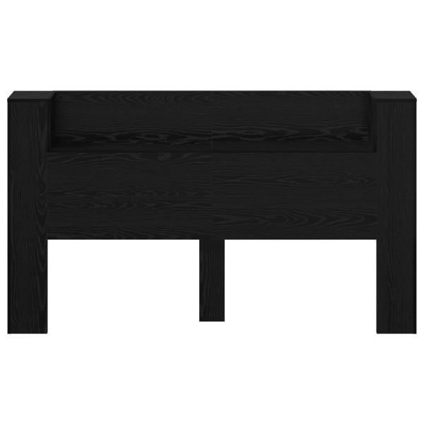 Kopfteil-Schrank mit LED Schwarze Eiche Holzwerkstoff