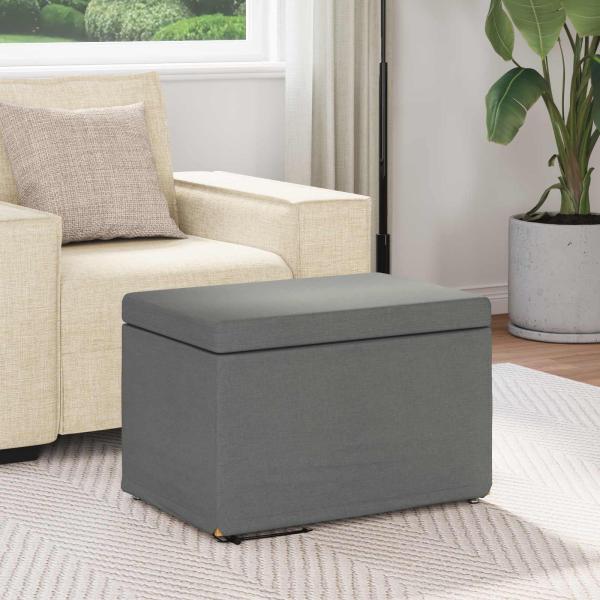 Hocker Dunkelgrau 61 x 41 x 40 cm Stoff und Pressholz