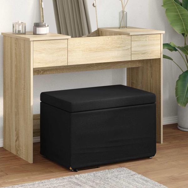 ARDEBO.de - Hocker Schwarz 61 x 41 x 40 cm Stoff und Pressholz