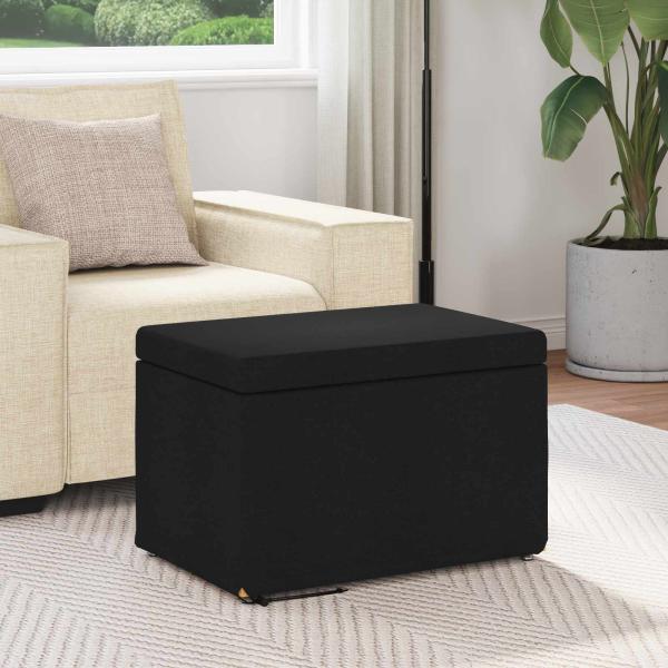 Hocker Schwarz 61 x 41 x 40 cm Stoff und Pressholz