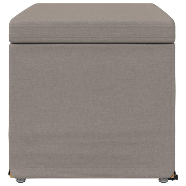 ARDEBO.de - Hocker Taupe 61 x 41 x 40 cm Stoff und Pressholz
