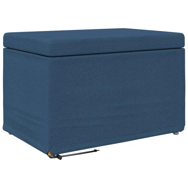 Hocker Blau 61 x 41 x 40 cm Stoff und Pressholz