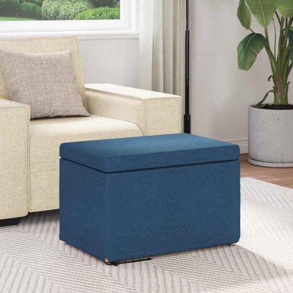 Hocker Blau 61 x 41 x 40 cm Stoff und Pressholz