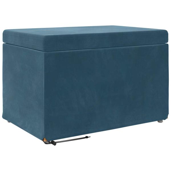 Hocker Blau 61 x 41 x 40 cm Samt und Engineering Holz
