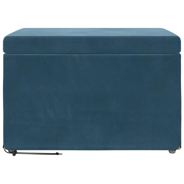 Hocker Blau 61 x 41 x 40 cm Samt und Engineering Holz