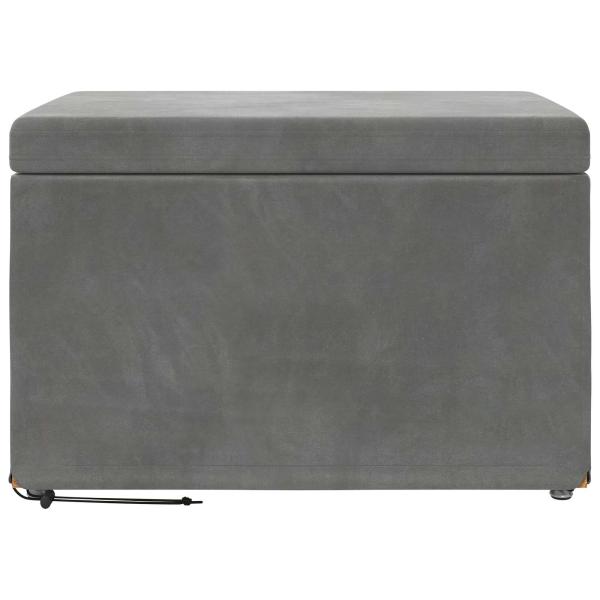 Hocker Dunkelgrau 61 x 41 x 40 cm Samt und Engineering Holz