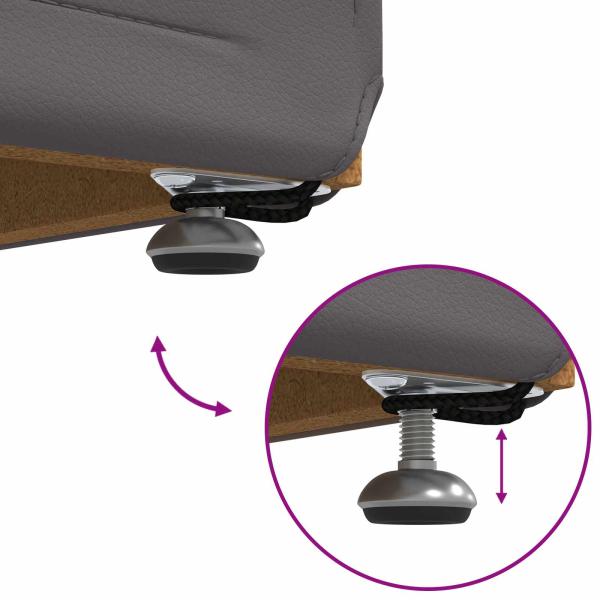 Hocker Grau 61 x 41 x 40 cm Kunstleder und Engineering Holz