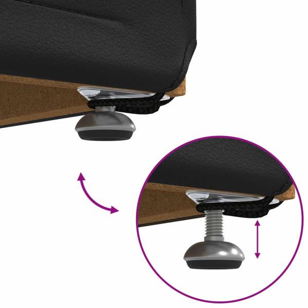 Hocker Schwarz 61 x 41 x 40 cm Kunstleder und Engineering Holz