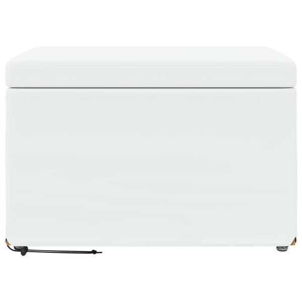 Hocker Weiß 61 x 41 x 40 cm Kunstleder und Engineering Holz