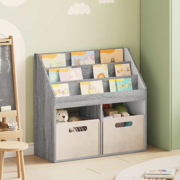 ARDEBO.de - Kinderregal Graues Sonoma 72,5 x 29,5 x 69 cm Holzwerkstoff