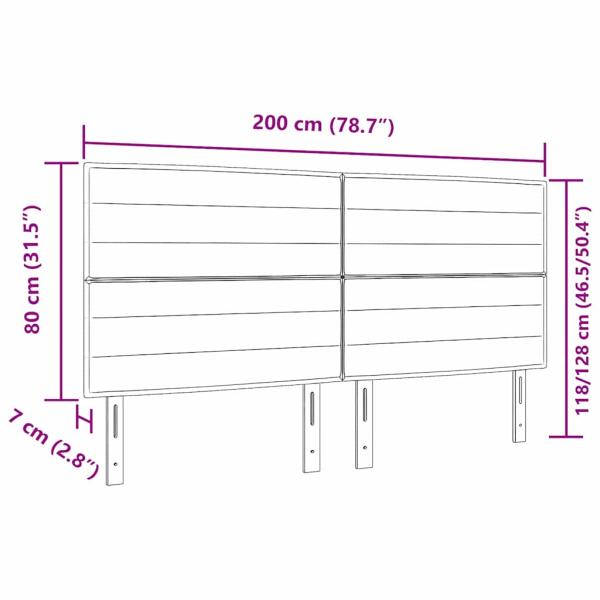 LED Kopfteil mit LED-Lichtleisten Creme 200 cm Polyester
