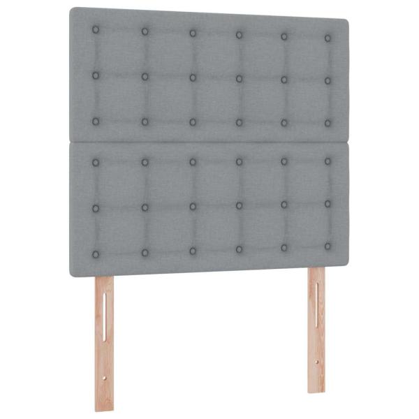 Aufbewahrungsbett mit Matratze Hellgrau 100 x 200 cm Polyester