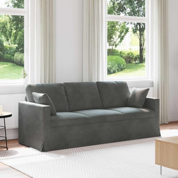 ARDEBO.de - Sofa 180cm Dunkelgrau Metall