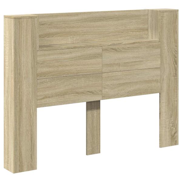 Kopfteil-Schrank mit LED Sonoma Holzwerkstoff