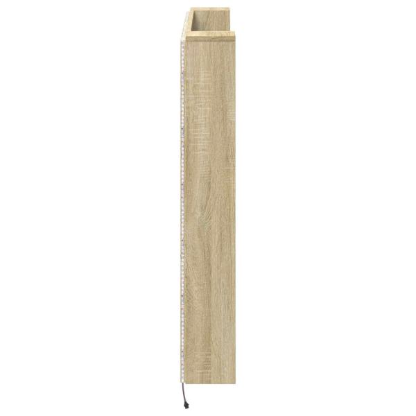 Kopfteil-Schrank mit LED Sonoma Holzwerkstoff