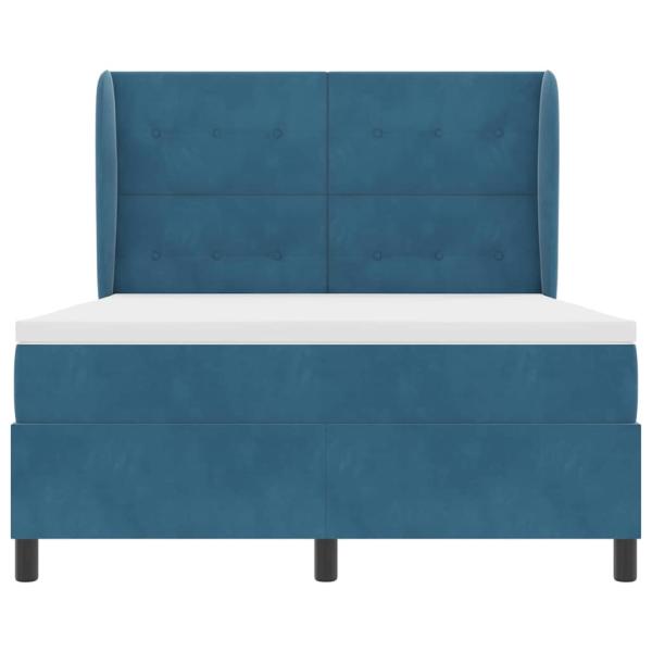 Boxspringbett mit Matratze Dunkelblau 200 x 140 cm Polyester