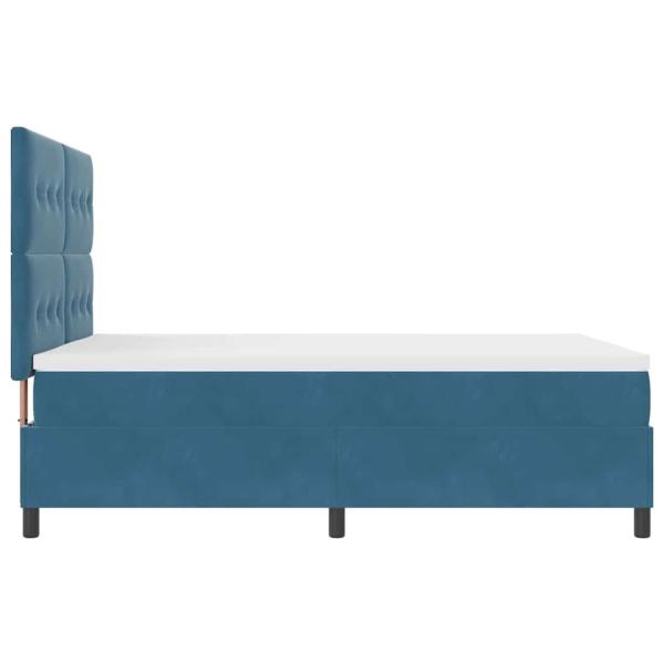 LED Boxspringbett mit Matratze Dunkelblau 140 x 200 cm Stoff