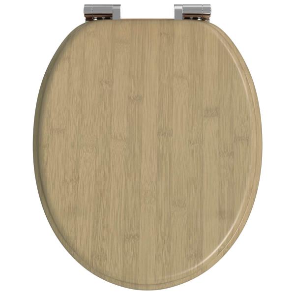Toilettensitz 2 pcs Heller Bambusfarbton 44 x 38 cm MDF-Platte
