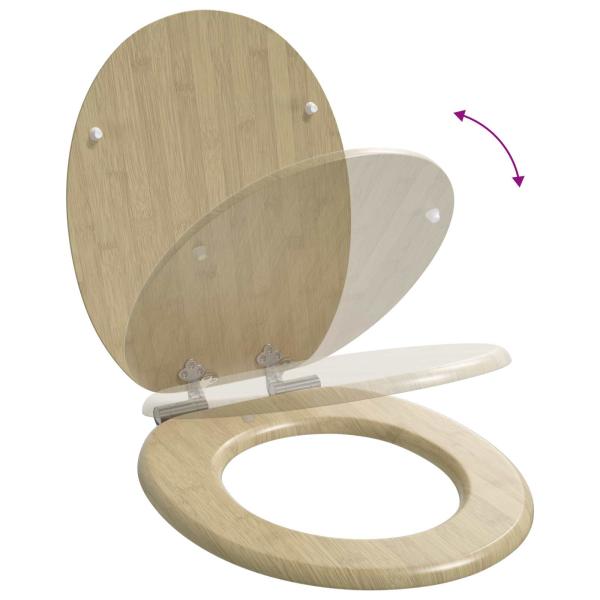 Toilettensitz 2 pcs Heller Bambusfarbton 44 x 38 cm MDF-Platte