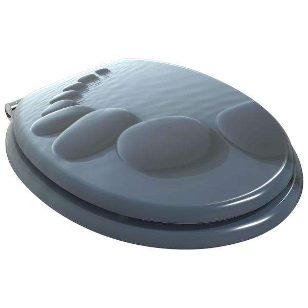 Toilettensitz 2 pcs Grau 44 x 38 cm MDF-Platte