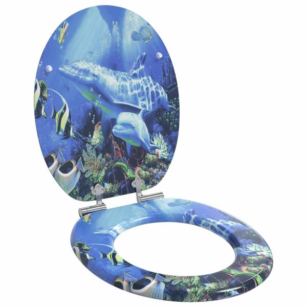 Toilettensitz 2 pcs Blau 44 x 38 cm MDF-Platte