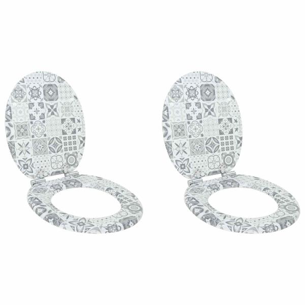 ARDEBO.de - Toilettensitz 2 pcs Blau und Weiß Porzellan 44 x 38 cm