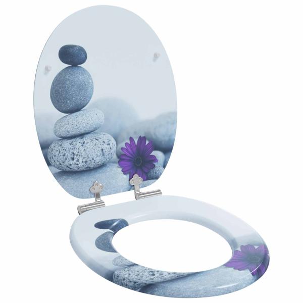 Toilettensitz 2 pcs Grau 44 x 38 cm MDF-Platte