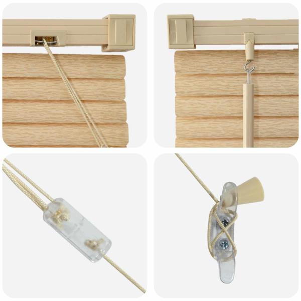 Venetianer Jalousie Hellbraun mit Muster 150 x 50 cm PVC