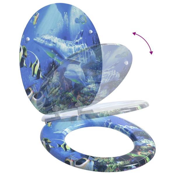 Toilettensitz Blau 44 x 38 cm MDF-Platte