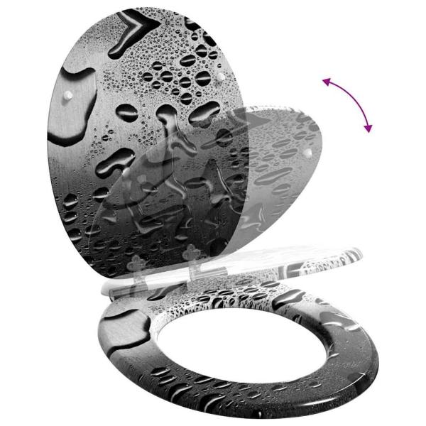 Toilettensitz Grau 44 x 38 cm MDF-Platte