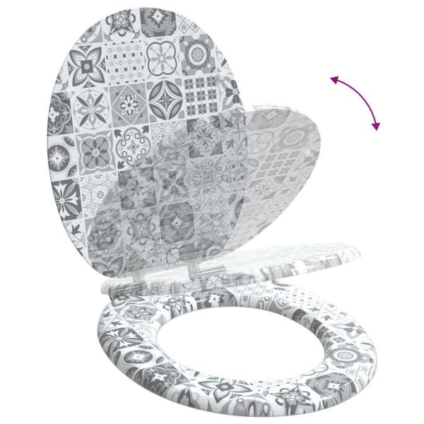 Toilettensitz Blau und Weiß Porzellan 44 x 38 cm MDF-Platte