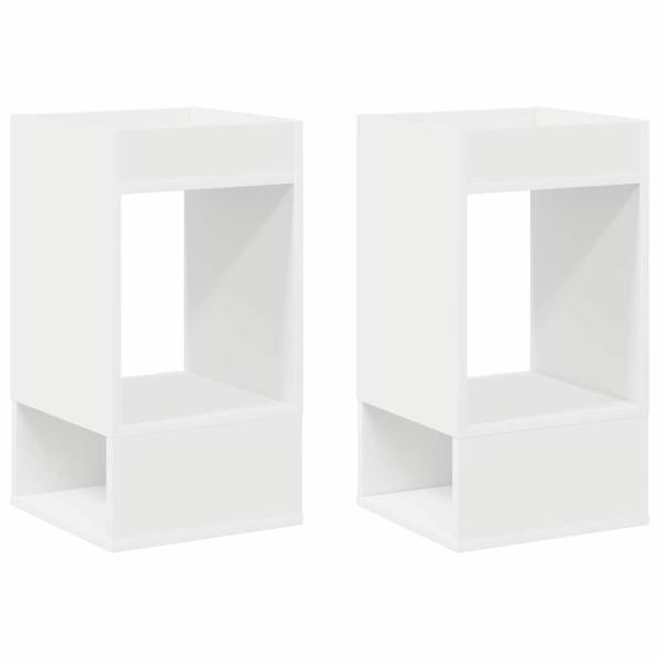 Beistelltisch 2 pcs Weiß 30 x 30 x 56 cm Holzwerkstoff