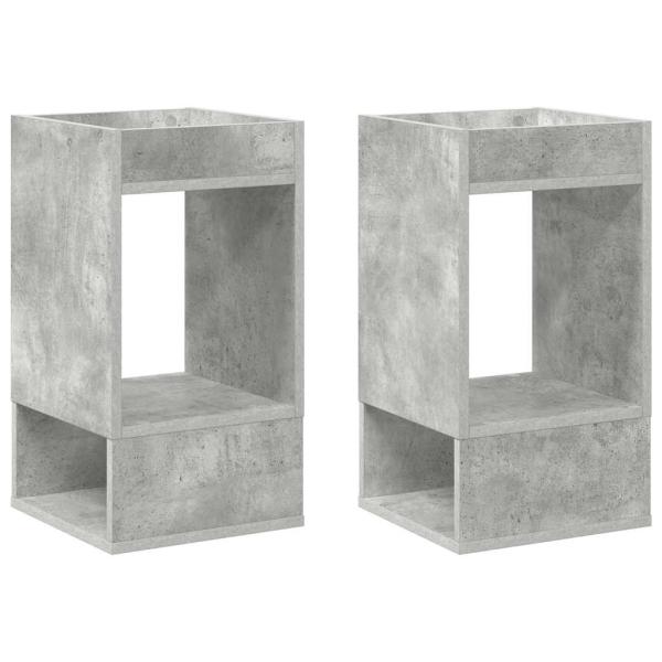 Beistelltisch 2 pcs Beton Grau 30 x 30 x 56 cm Holzwerkstoff