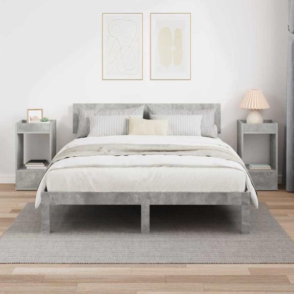 Beistelltisch 2 pcs Beton Grau 30 x 30 x 56 cm Holzwerkstoff