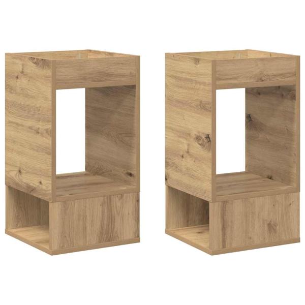 ARDEBO.de - Beistelltisch 2 pcs Artisan-Eiche 30 x 30 x 56 cm Holzwerkstoff