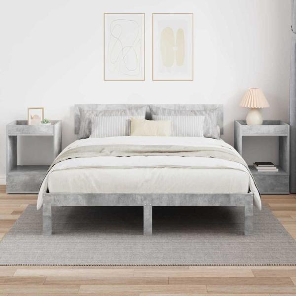 Beistelltisch 2 pcs Beton Grau 40 x 40 x 56 cm Holzwerkstoff