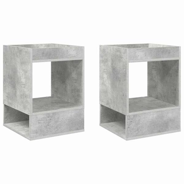 Beistelltisch 2 pcs Beton Grau 40 x 40 x 56 cm Holzwerkstoff