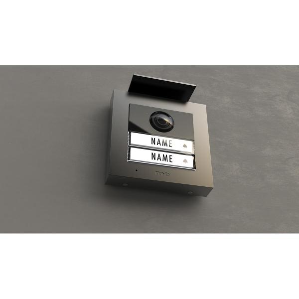 ARDEBO.de M-E VDV-2020-A Video Außenstation RFID ALU 2-Familienhaus (AP), anthrazit (41267)