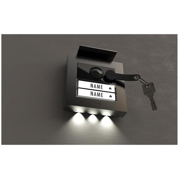 M-E VDV-2020-A Video Außenstation RFID ALU 2-Familienhaus (AP), anthrazit (41267)