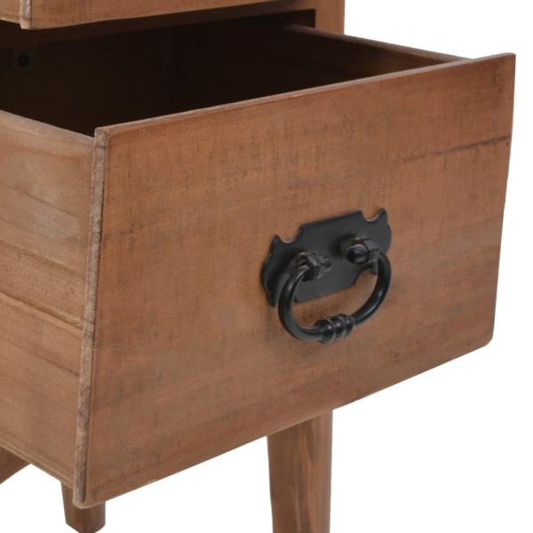 Nachttisch Massivholz Tanne 40x29x68 cm Braun