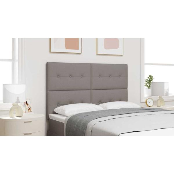 LED Kopfteil mit LED-Lichtleisten Taupe 144 cm Polyester