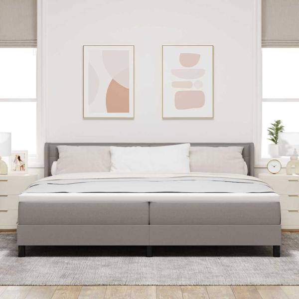 Boxspringbett mit Matratze Taupe 200 x 200 cm Polyester