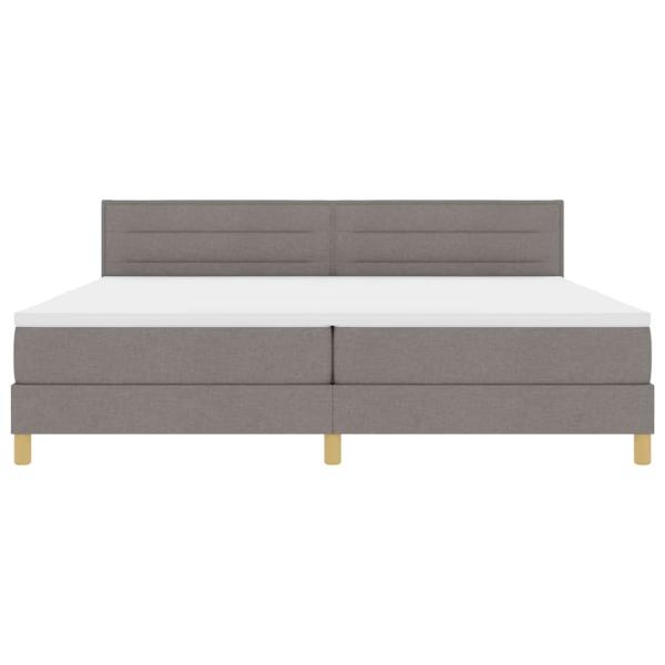LED Boxspringbett mit Matratze mit LED Taupe 200 x 200 cm Stoff