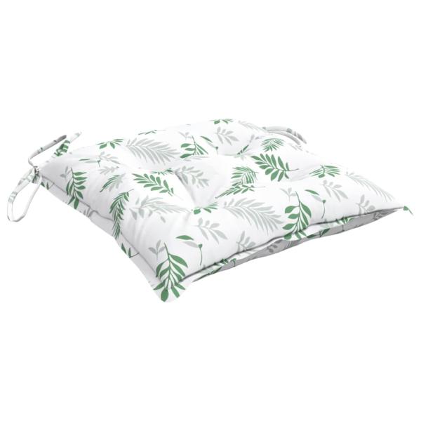 Stuhlkissen 2 Stk. Blattmuster 40x40x7 cm Stoff