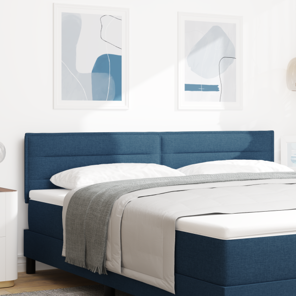 LED Kopfteil mit LED-Lichtleisten Blau 180 cm Stoff