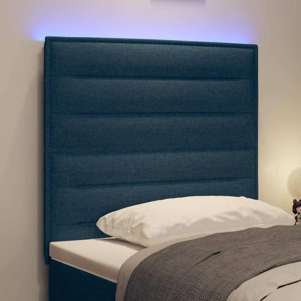 LED Kopfteil mit LED-Lichtleisten Blau 90 cm Polyester
