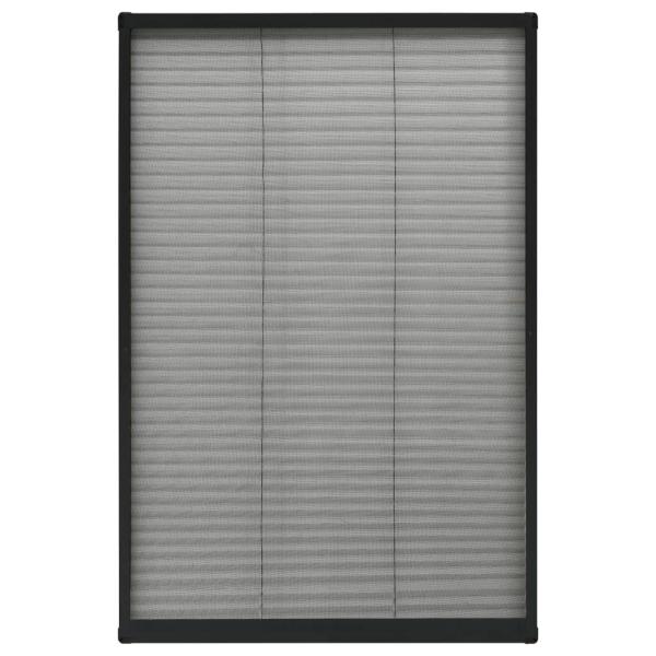 Insektenschutz-Plissee für Fenster Aluminium Anthrazit 80x160cm