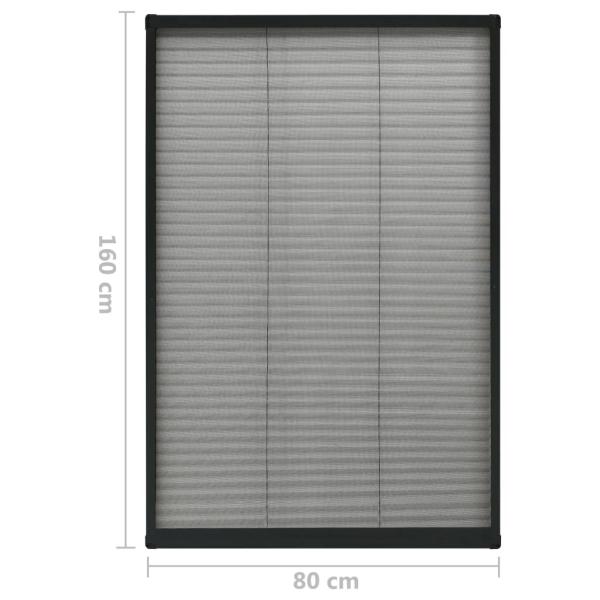 Insektenschutz-Plissee für Fenster Aluminium Anthrazit 80x160cm