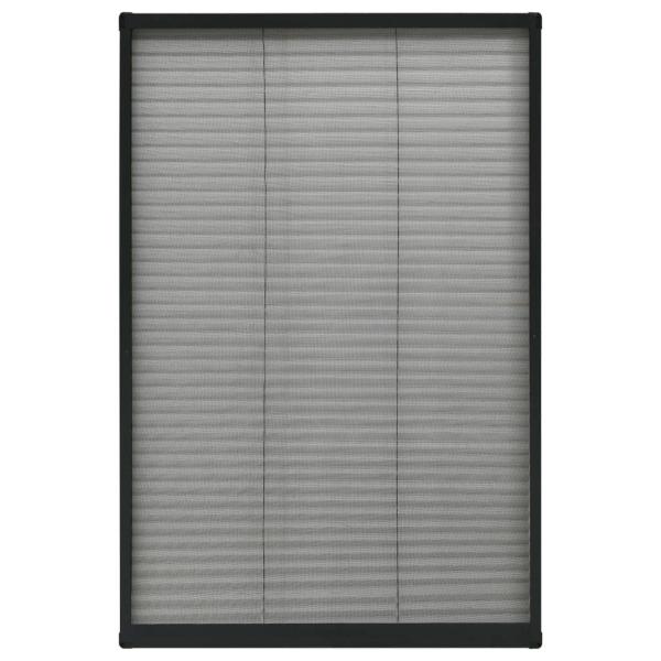Insektenschutz-Plissee für Fenster Aluminium Anthrazit 80x160cm