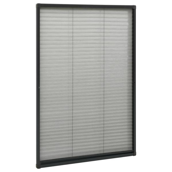 Insektenschutz-Plissee für Fenster Aluminium Anthrazit 80x160cm